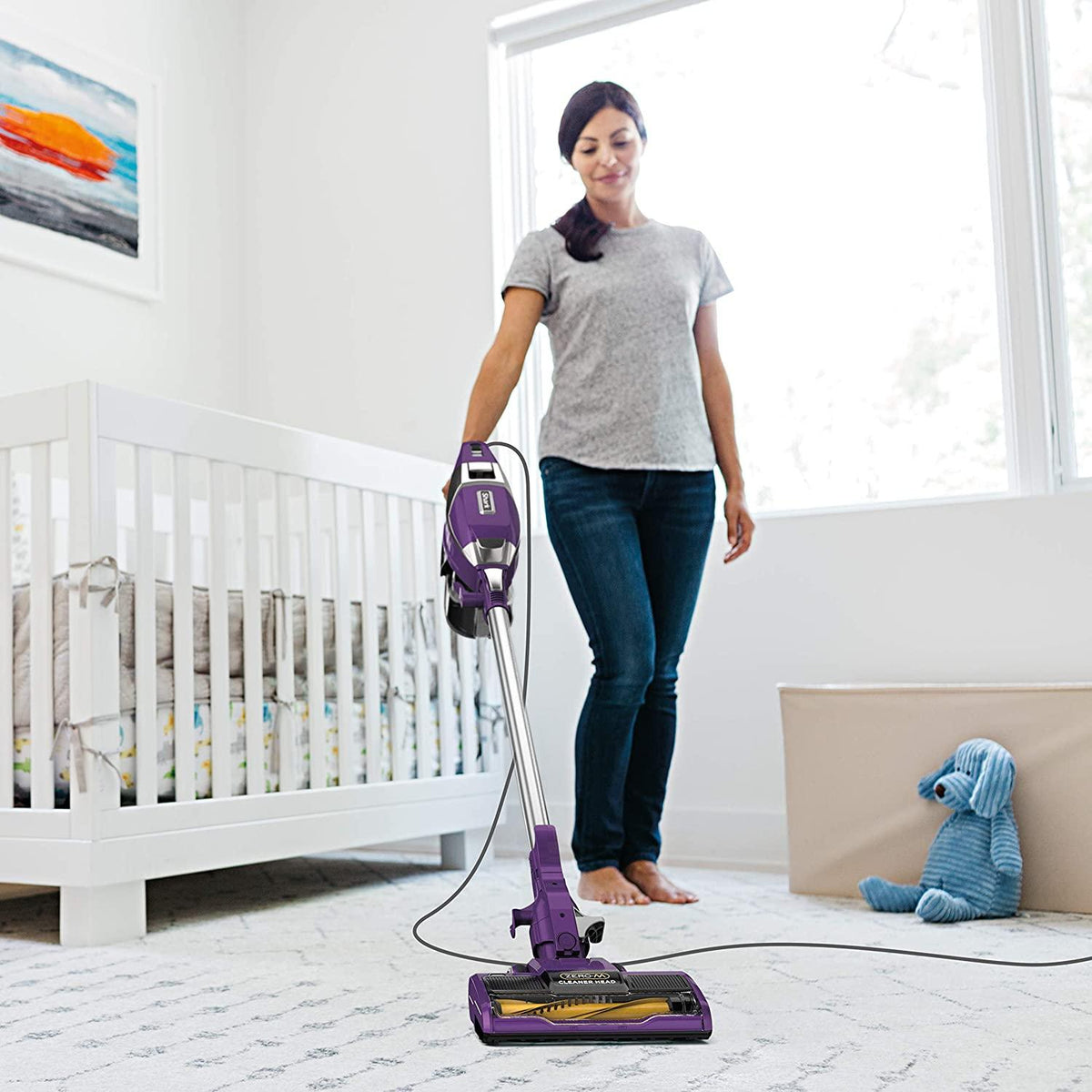 Shark ZS351 Rocket Corded Ultra-Light Vacuum with Zero-M Anti-Hair Wrap Technology, XL Dust Cup, Hand Vacuum Mode, &amp; Swivel Steering, Plum Purple