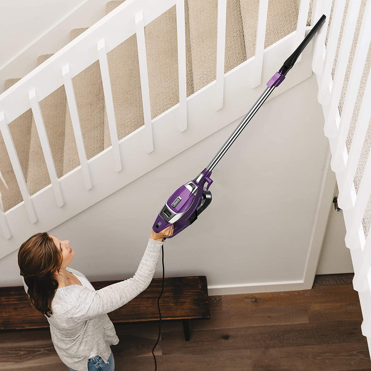 Shark ZS351 Rocket Corded Ultra-Light Vacuum with Zero-M Anti-Hair Wrap Technology, XL Dust Cup, Hand Vacuum Mode, &amp; Swivel Steering, Plum Purple