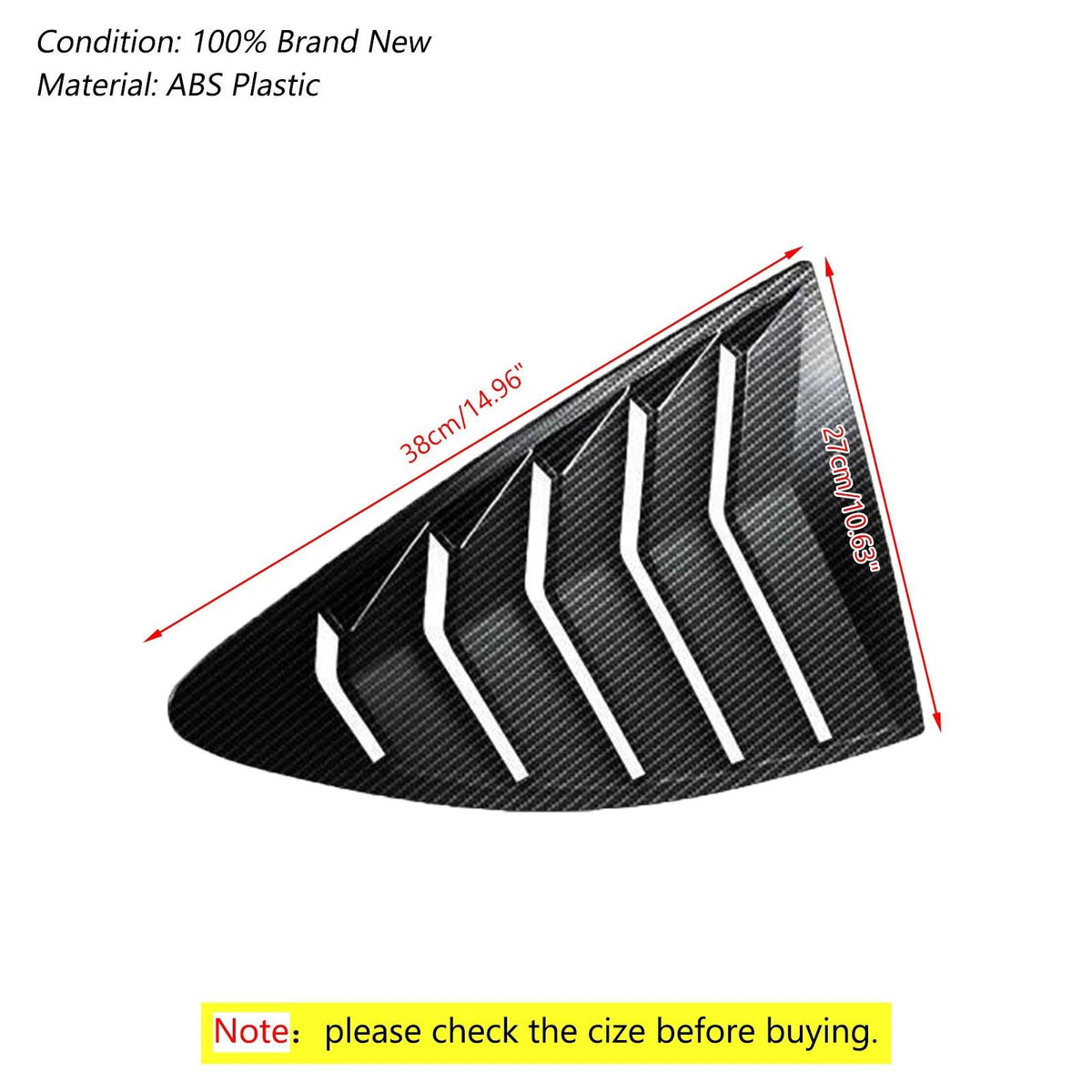 Side Window Louver Carbon For 2013-2023 Scion FRS BRZ Toyota 86 GT86 AE86 Generic