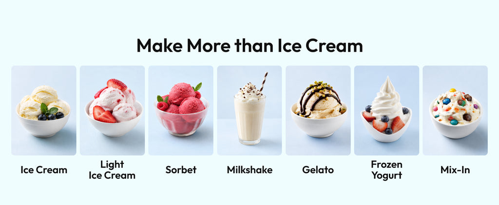 Ice Cream Maker, 7-in-1 Ice Cream Machine for Gelato, Sorbet & Milkshakes, 1 Pint Compact Homemade Dessert Maker with Re-Spin for Keto, Protein & Healthy Treats