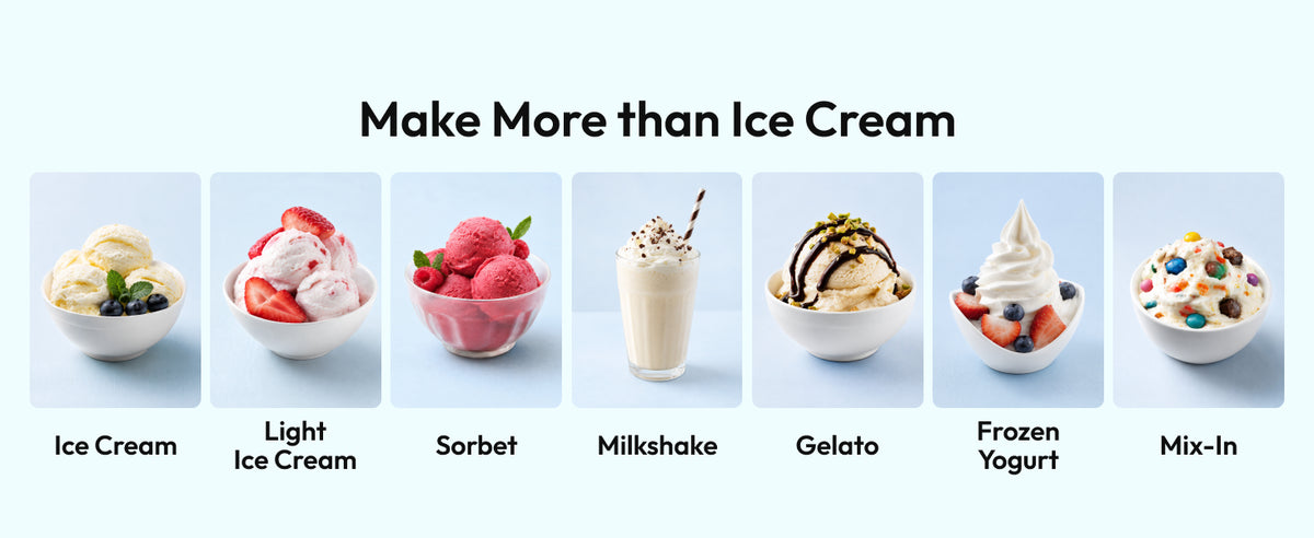 Ice Cream Maker, 7-in-1 Ice Cream Machine for Gelato, Sorbet & Milkshakes, 1 Pint Compact Homemade Dessert Maker with Re-Spin for Keto, Protein & Healthy Treats