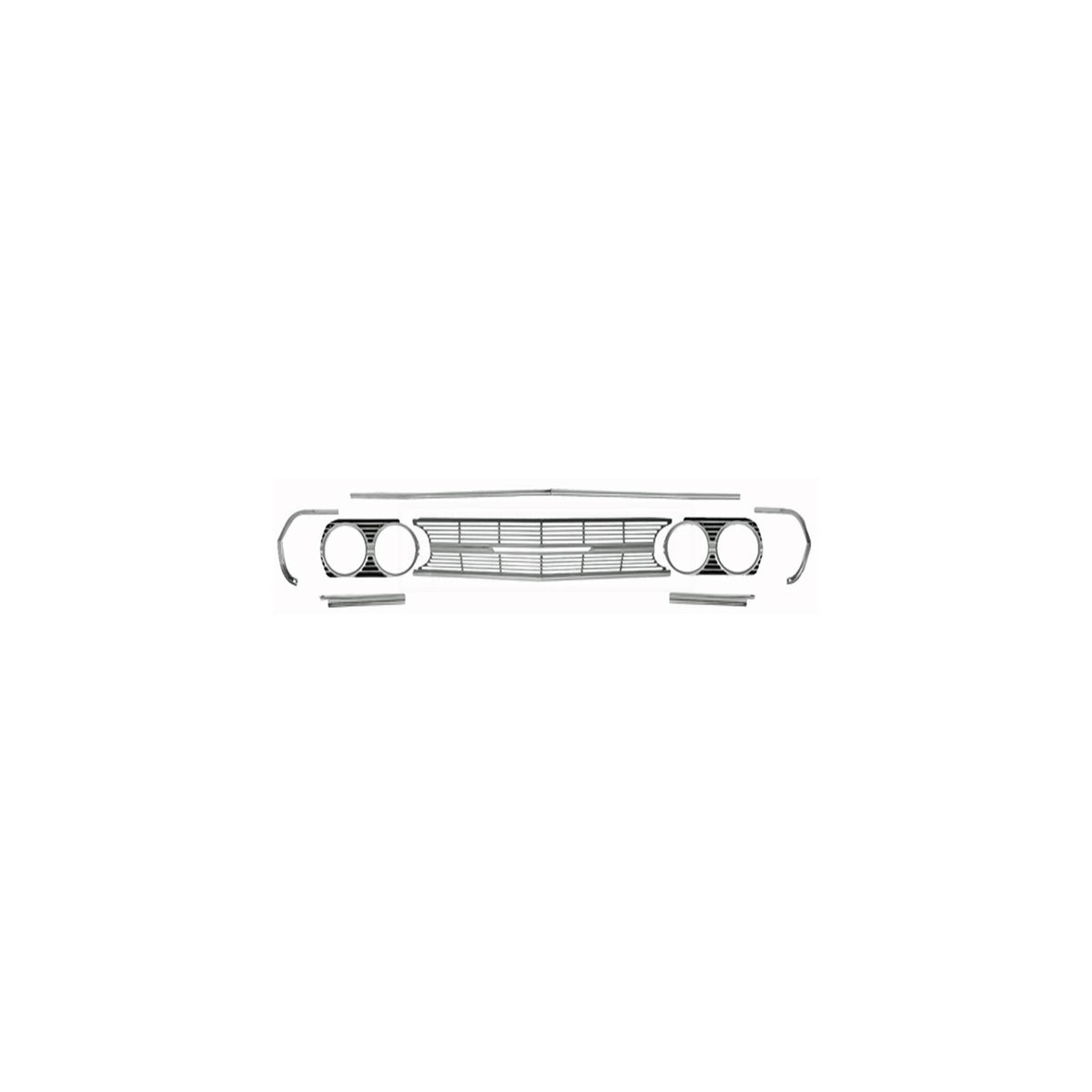 Eckler's Premier  Products 50-360994 Chevelle And Malibu Grille, Molding, Headlight Extension, Kit, Standard,