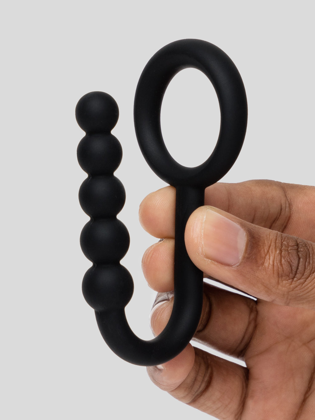 Lovehoney Classic Combo Silicone Ball Ring with Anal Beads, Black