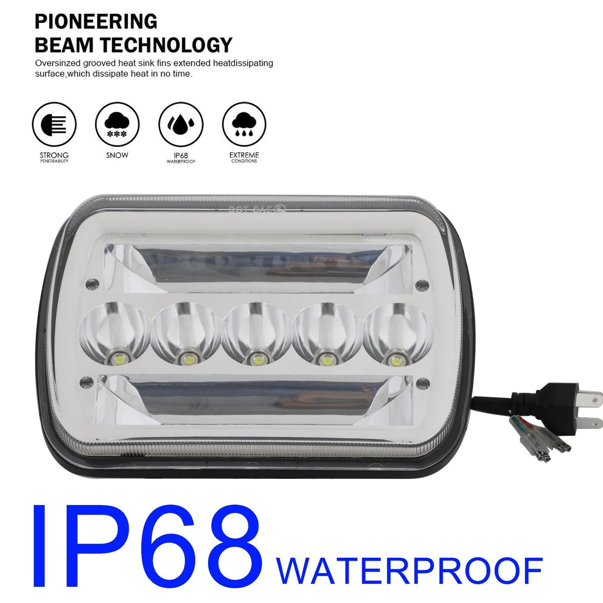 Pair 7x6"LED Headlight Hi/Lo Beam DRL For Chevy Express Cargo Van 1500 2500 3500 Generic