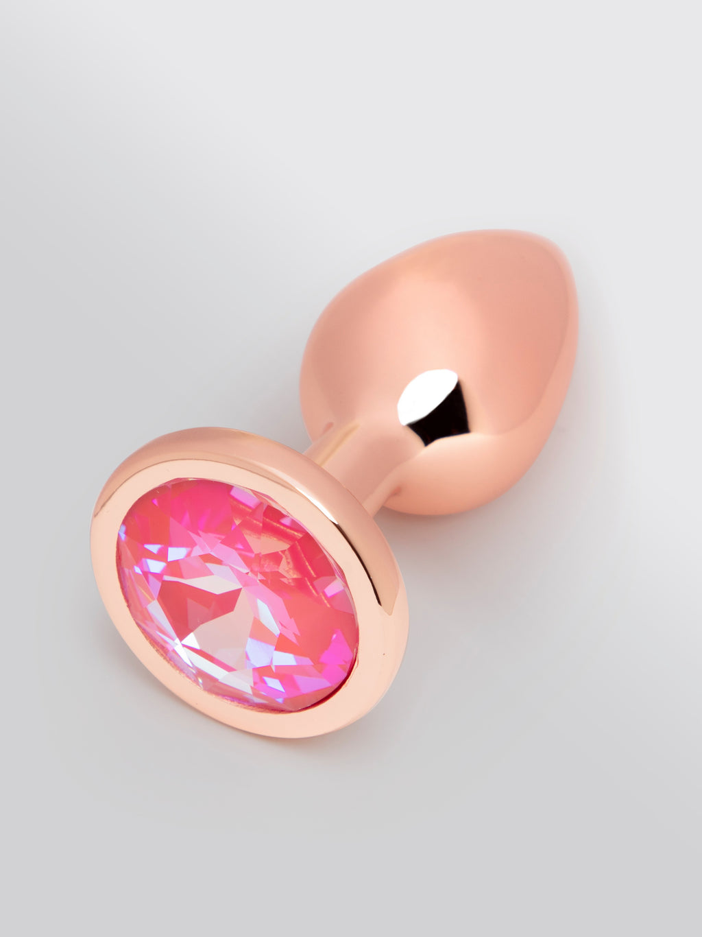 Lovehoney Luxury Crystal Stainless Steel Rose Gold Butt Plug 2.5 Inch, Gold | Gold