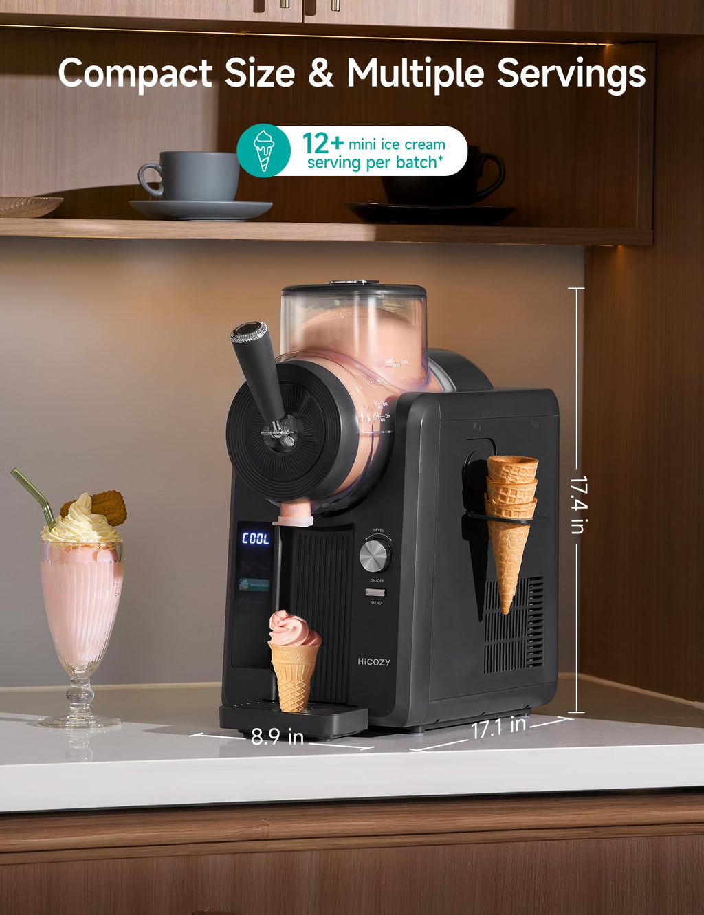 F3 Slushie Machine & Soft Serve Ice Cream Machine, Ice Cream Maker, No Ice Needed, Self-Cleaning, 5 Presets for Soft Serve, Frozen Drink, Milk Shake, Margaritas, Frappés and More