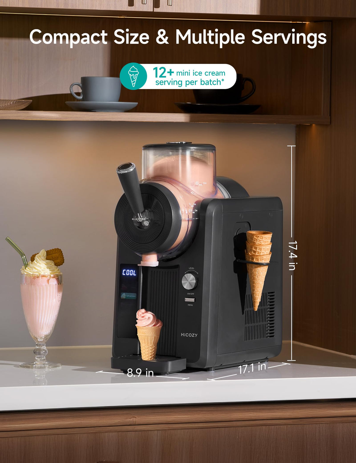 F3 Slushie Machine & Soft Serve Ice Cream Machine, Ice Cream Maker, No Ice Needed, Self-Cleaning, 5 Presets for Soft Serve, Frozen Drink, Milk Shake, Margaritas, Frappés and More