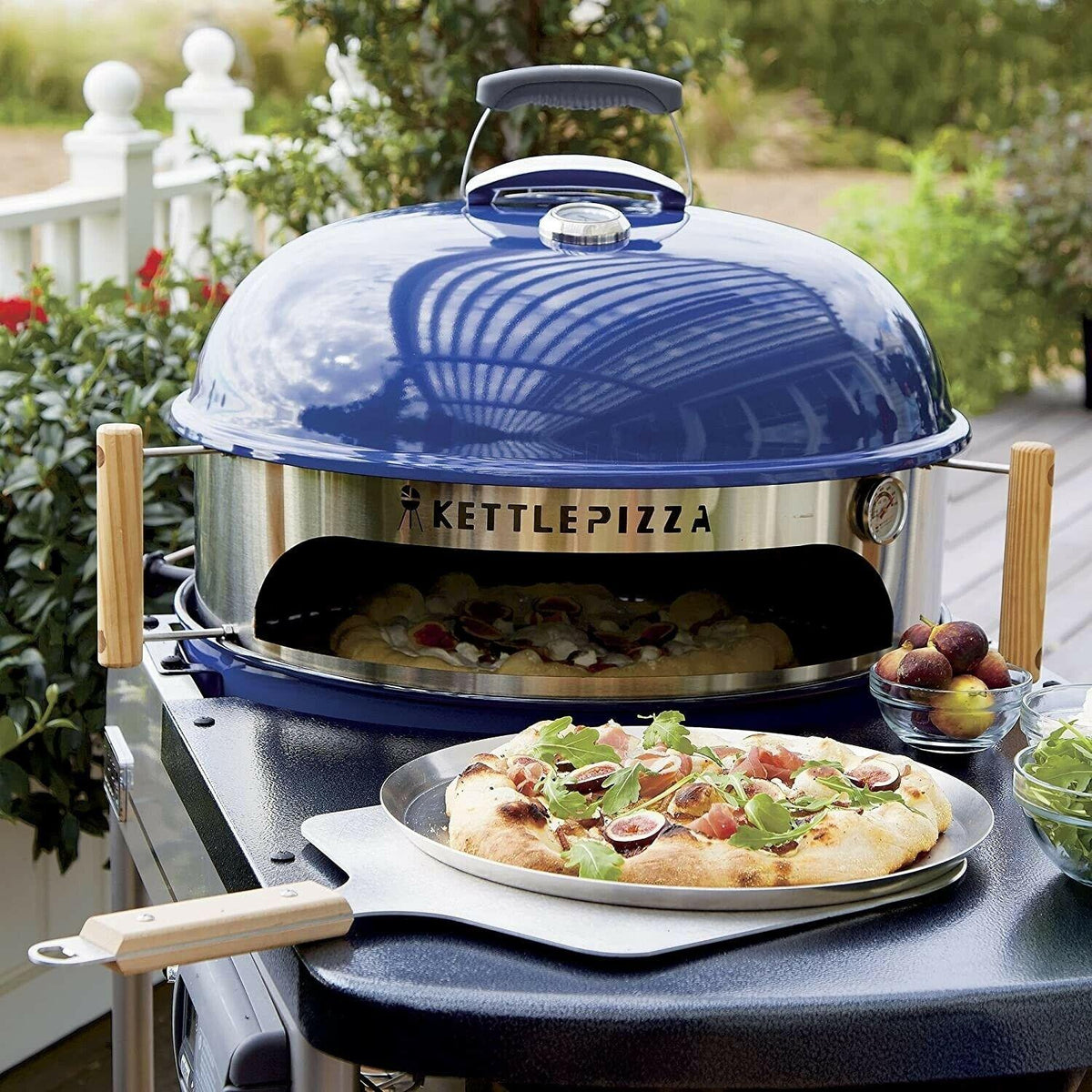 KettlePizza Deluxe Pizza Oven Kit for Kettle Grills - Includes Stone and Metal