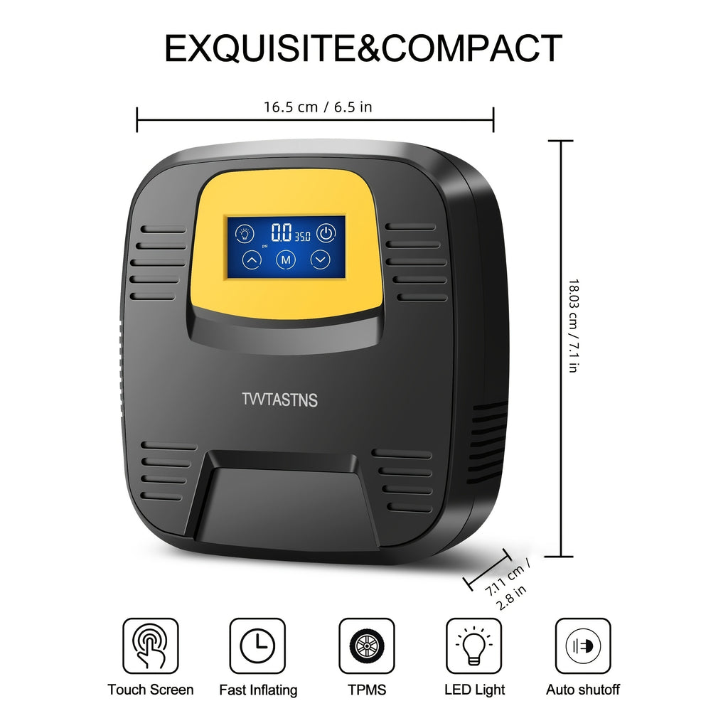 Air Compressor Tire Inflator, PortableI Auto Air Pump, Touchscreen And Emergency LED Light Inflator For Car Tire, Bicycle, Basketball And Others