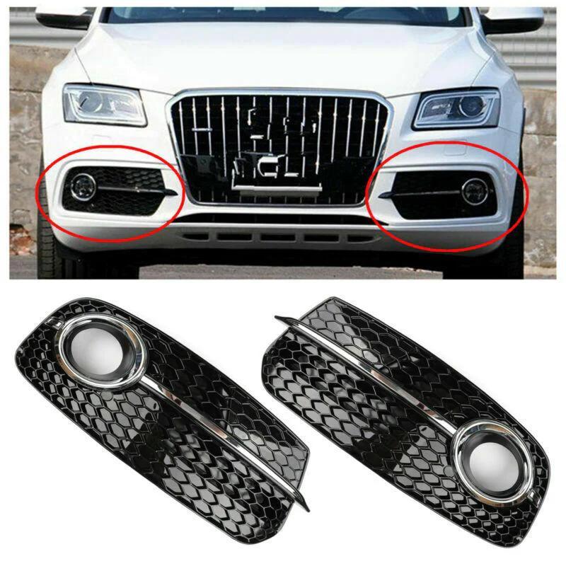 ABS Front Fog Lamp Lower Grille Grill Cover Kit For  2013-2016 Audi Q5 Generic