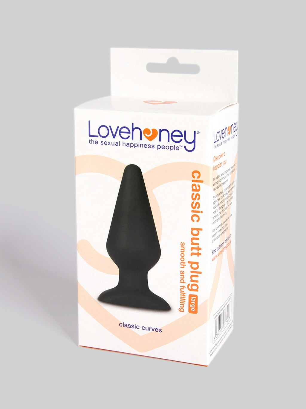 Lovehoney Large Classic Silicone Butt Plug 5.5 Inch, Black