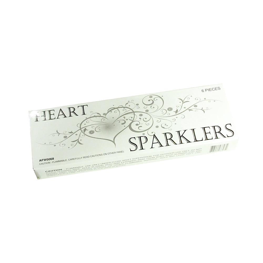 432pc Premium Heart Shape Sparklers 72 Packages of 6 Sparklers - WholeLot