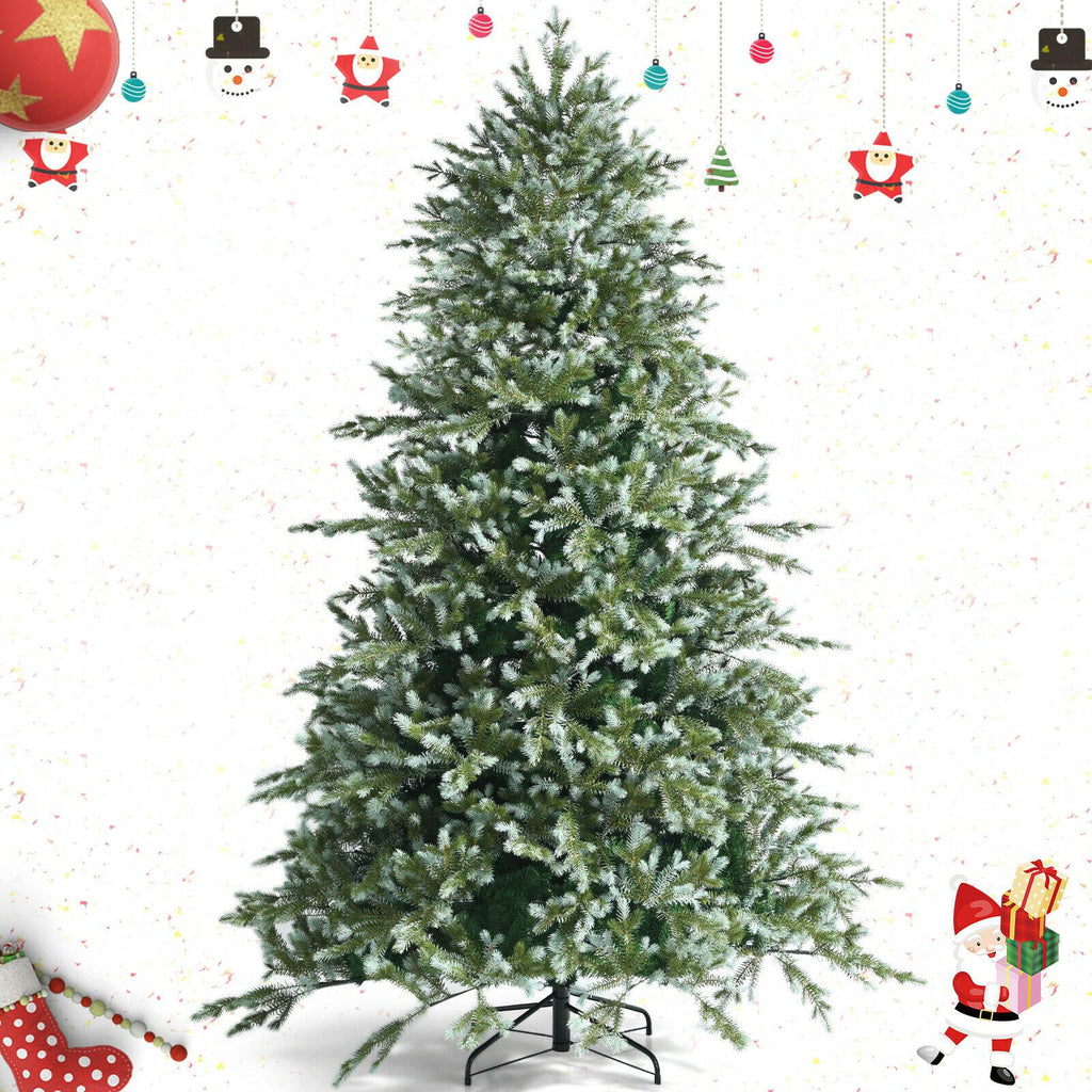 8ft Hinged Artificial Christmas Spruce Tree w/ 1658 Mixed PE &amp; PVC Tips