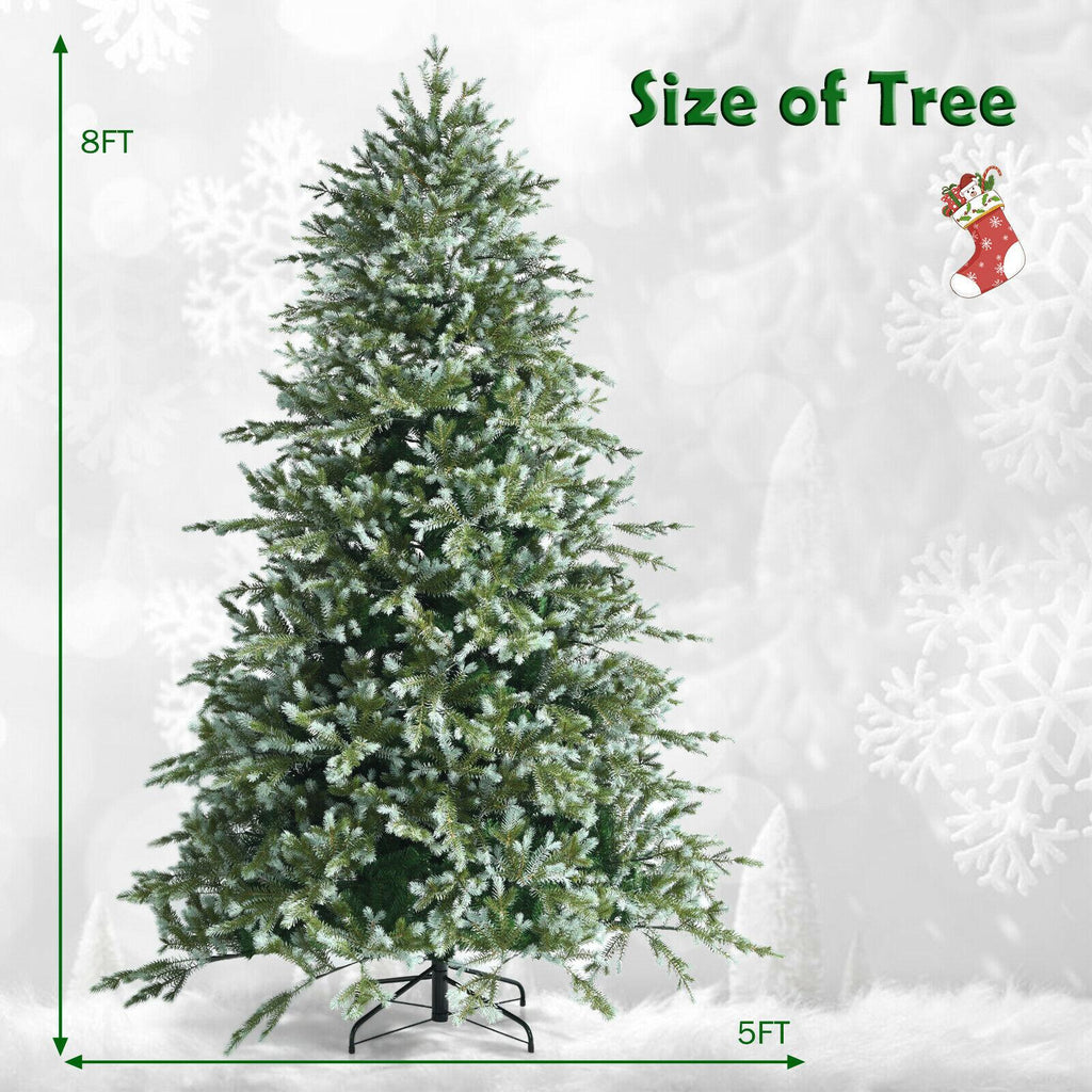 8ft Hinged Artificial Christmas Spruce Tree w/ 1658 Mixed PE &amp; PVC Tips