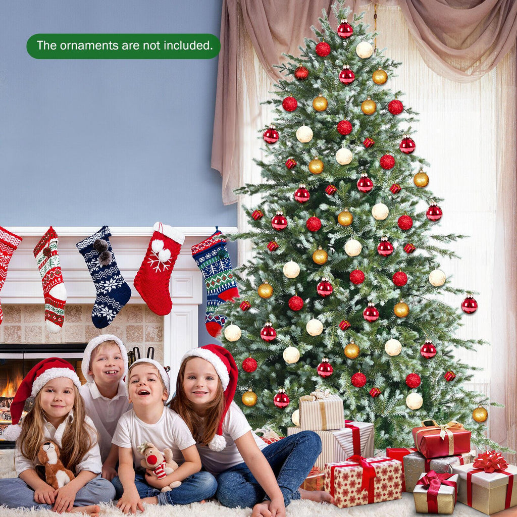 8ft Hinged Artificial Christmas Spruce Tree w/ 1658 Mixed PE &amp; PVC Tips