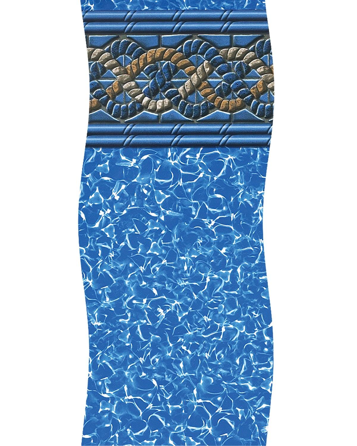 Swim Central 24' Blue and White Round Mystri Unibead Above Ground Swimming Pool Liner