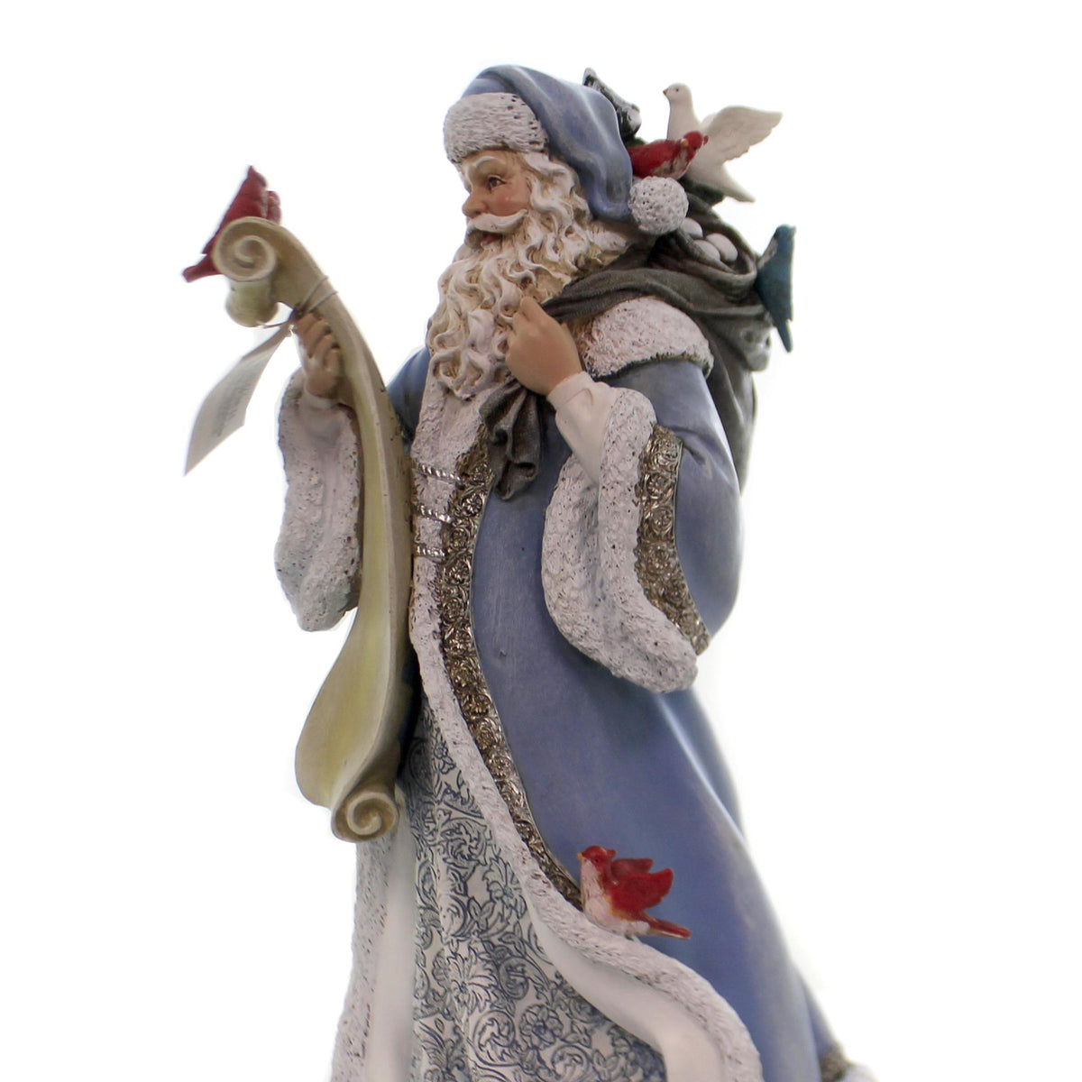 14" Santa with Feather Friends Figurine Christmas Tabletop Decor