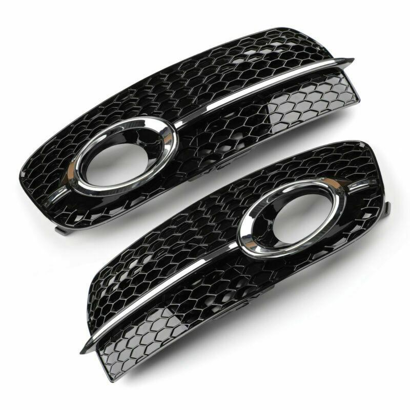 ABS Front Fog Lamp Lower Grille Grill Cover Kit For  2013-2016 Audi Q5 Generic