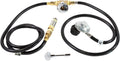 Celestial LP Burner Connection Kit w/ 90k BTU Air Mixer, Chrome Key Valve, Regulator, 1/2" NPT, fits Standard 20 lb Propane Tanks, for DIY Outdoor Gas Fire Pits