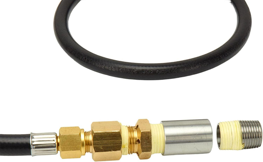 Celestial LP Burner Connection Kit w/ 90k BTU Air Mixer, Chrome Key Valve, Regulator, 1/2" NPT, fits Standard 20 lb Propane Tanks, for DIY Outdoor Gas Fire Pits