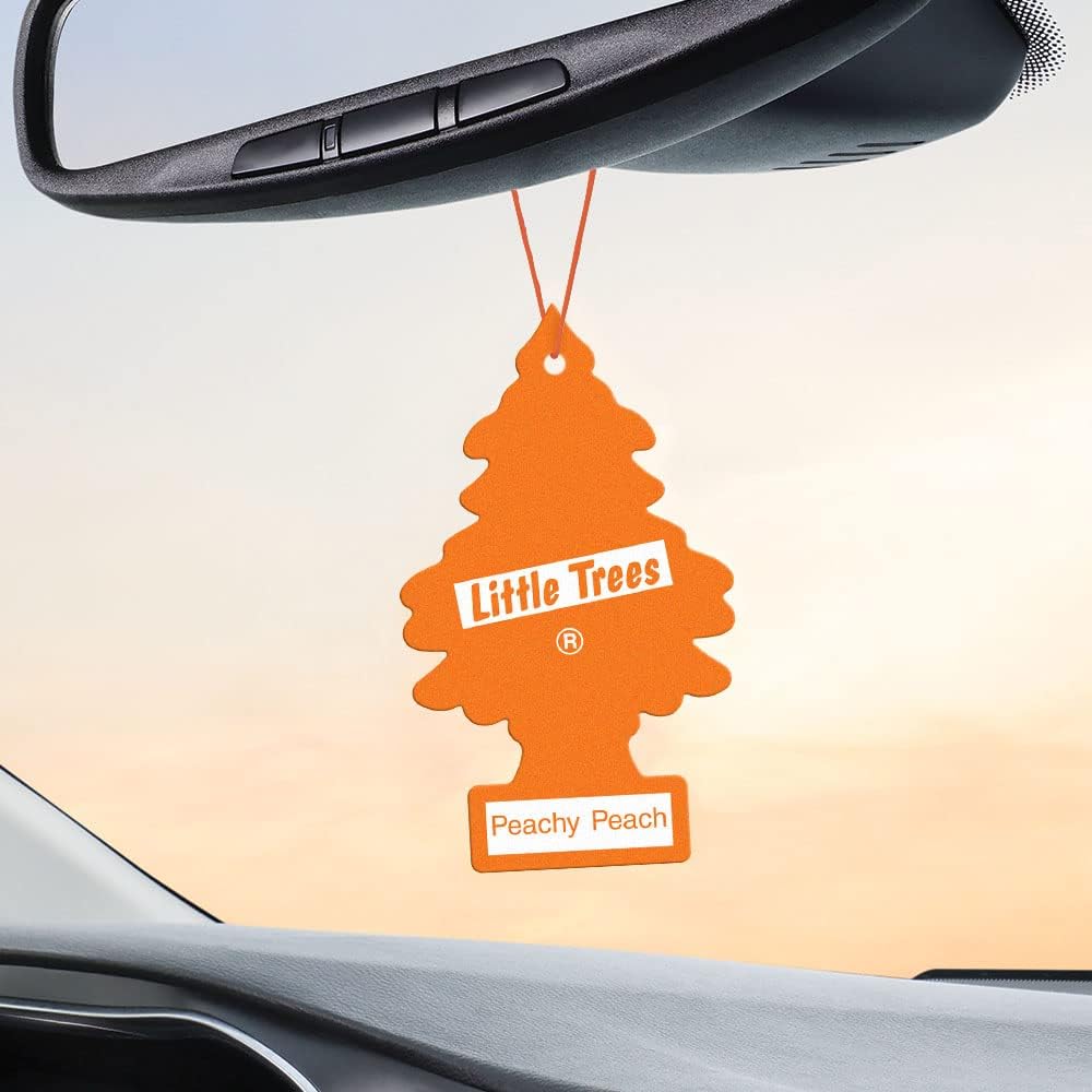 LITTLE TREES Air Fresheners Car Air Freshener. Hanging Tree Provides Long Lasting Scent for Auto or Home. Peachy Peach, 24 Air Fresheners