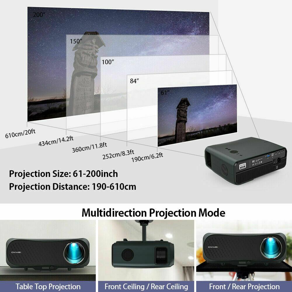 8500lms native 1080p fhd projector android 5g wifi led 4k home video tv zoom hd