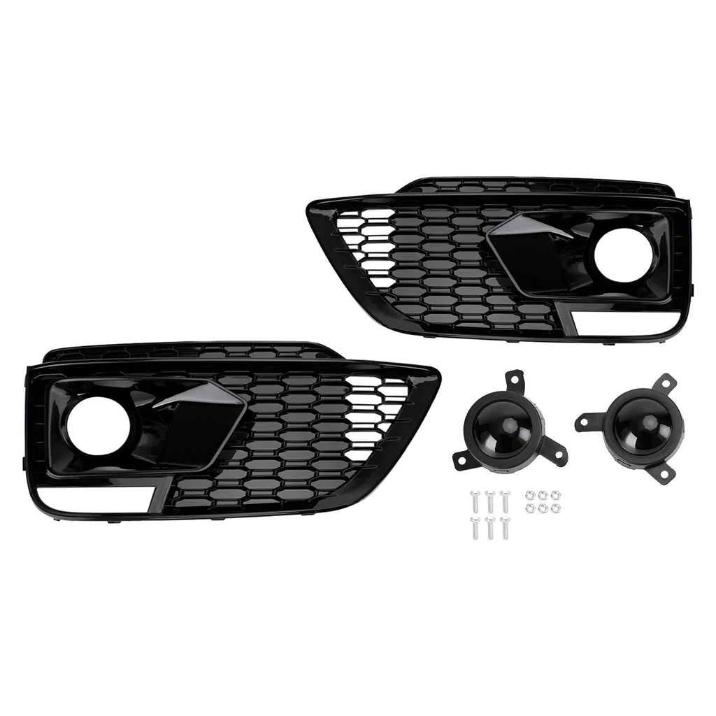 2018-20 RSQ5 Audi Q5 SQ5 SUV Black Front Honeycomb Fog Lamp Grilles Cover Generic