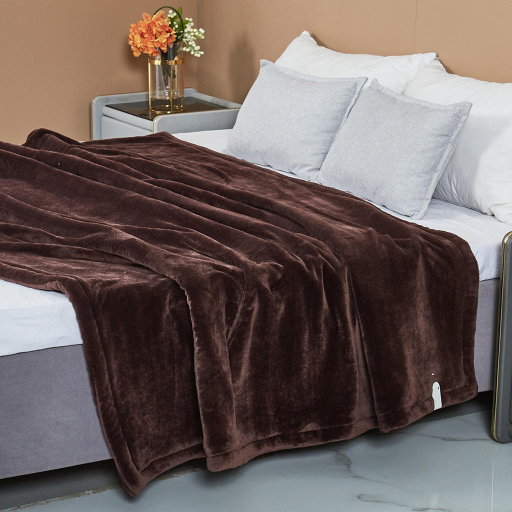 Electric Blanket Adjustable Temperature Fast Heating-up Plush Heating Flannel Throw Blanket Bedroom Bedding for Cold Weather