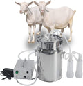 xiuli electric portable milking machine for cows, impulse milking supplies vacuum pump milker with 7l stainless steel milker livestock household domestic farm milking device