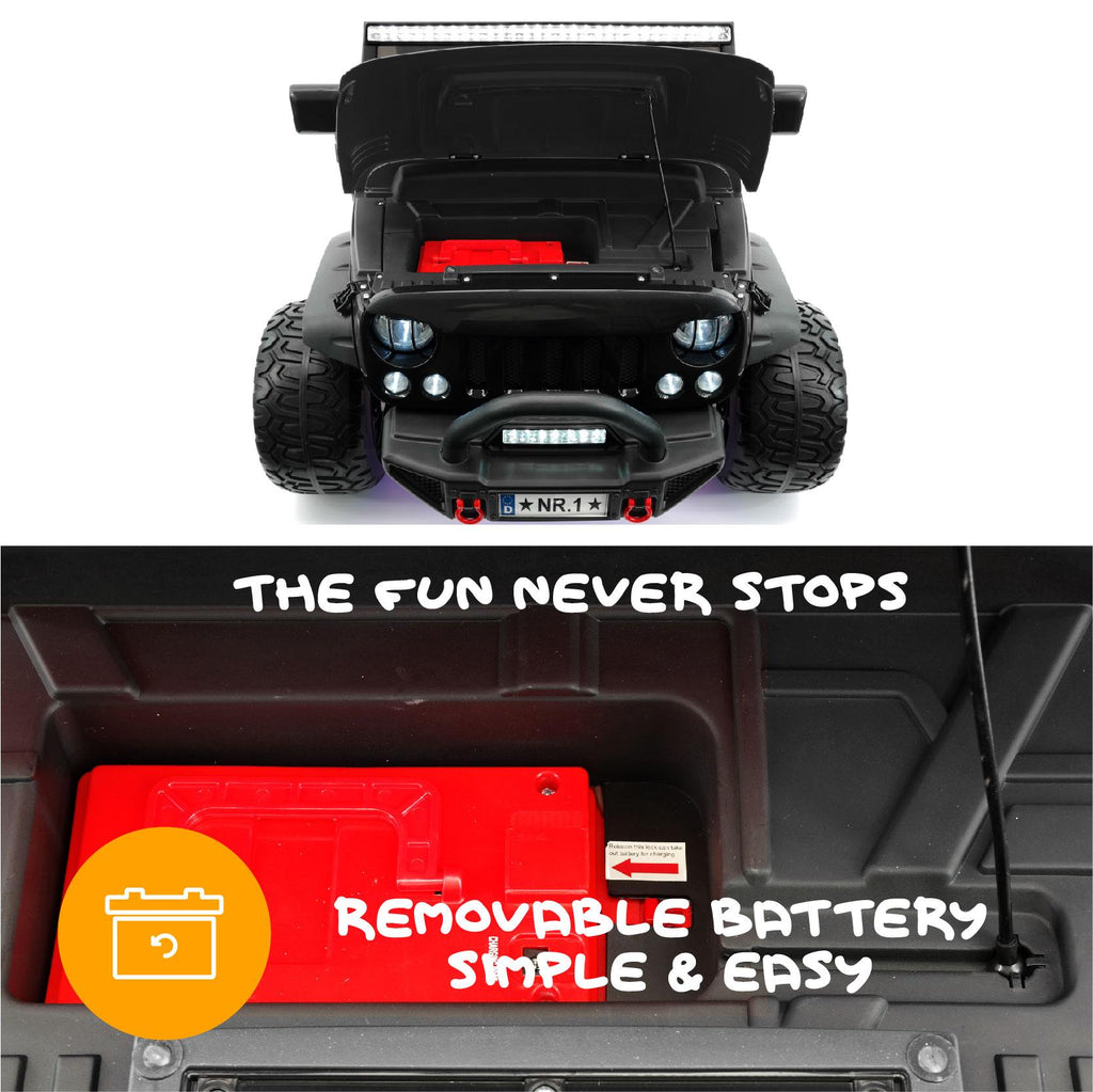 2023 Two Seater Ride On Kid's Truck 12V Power Children's Electric Car Motorized Cars for Kids w/ Remote, LarCapacity Battery, 3 Speeds, LED Lights, Leather Seat