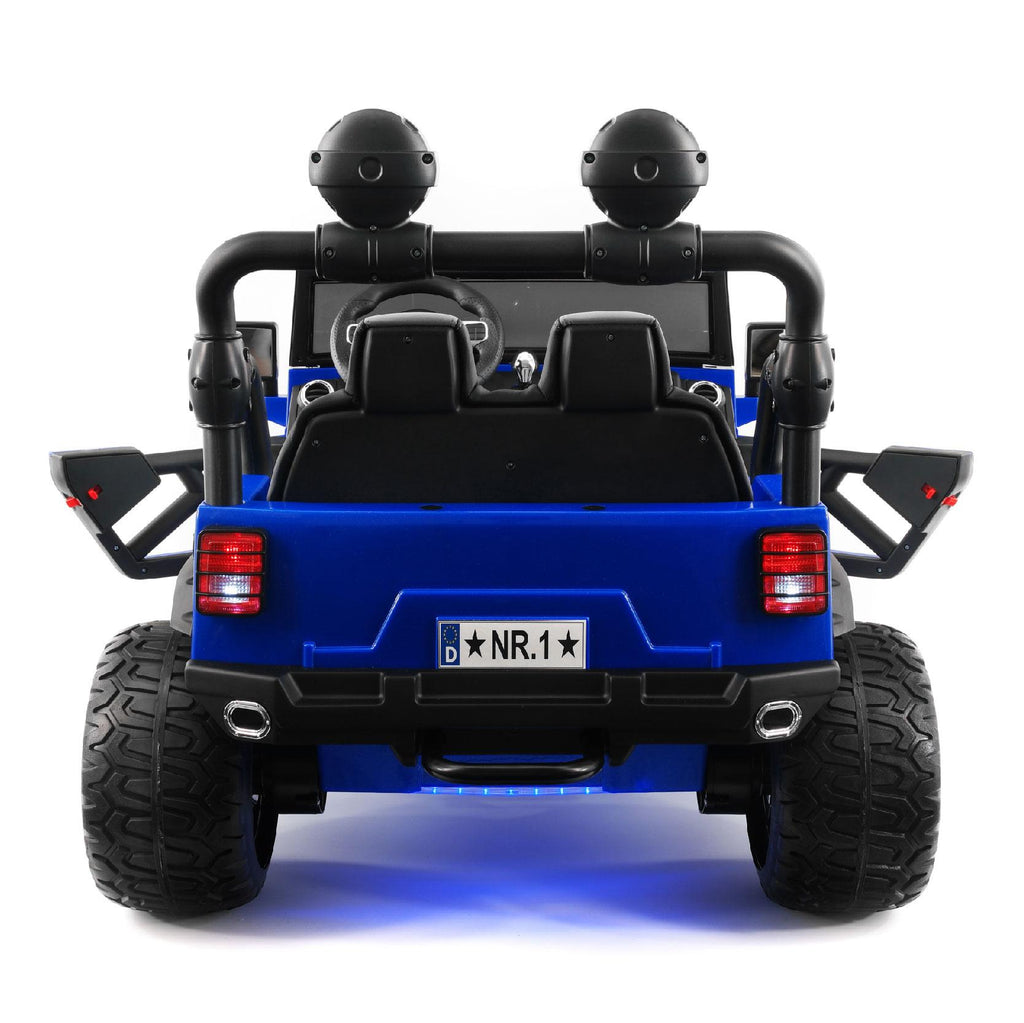 2023 Two Seater Ride On Kid's Truck 12V Power Children's Electric Car Motorized Cars for Kids w/ Remote, LarCapacity Battery, 3 Speeds, LED Lights, Leather Seat