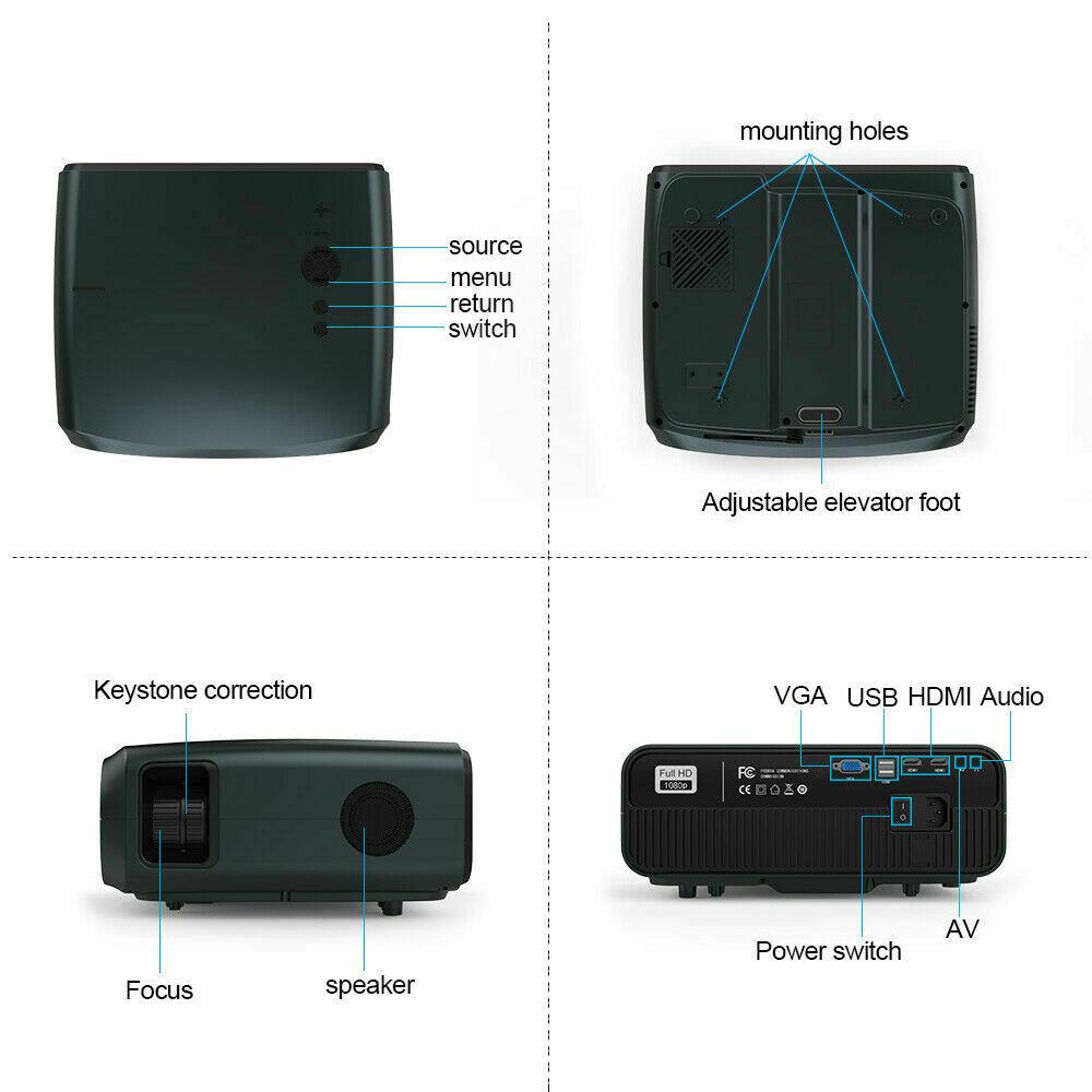 native 1080p led fhd wifi blue-tooth android projector 4k home theater cinema tv