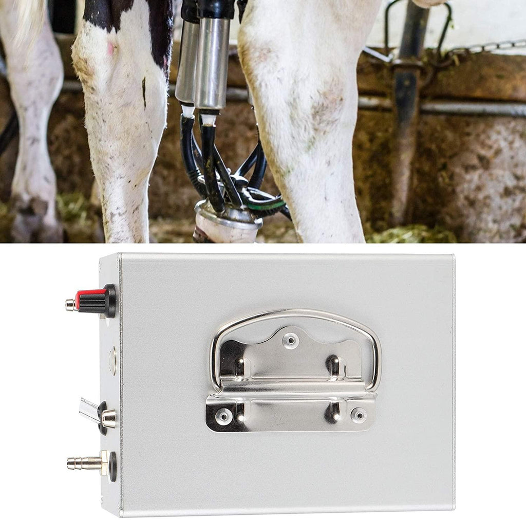 electric pulsation milking machine, large suction pulsation charging electric milking machine, milking vacuum pump pneumatic pulsator farm supplies for sheep, cows, horses(us plug)