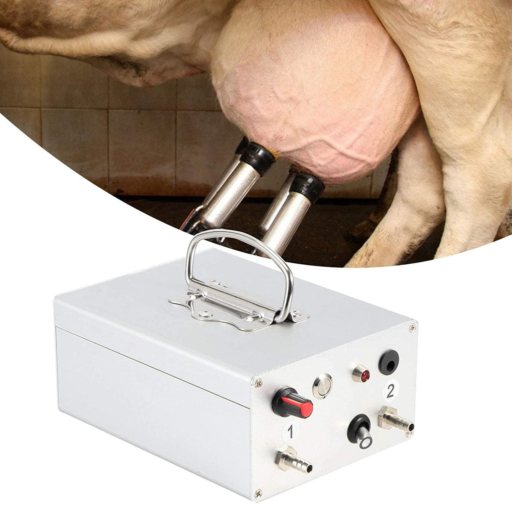 electric pulsation milking machine, large suction pulsation charging electric milking machine, milking vacuum pump pneumatic pulsator farm supplies for sheep, cows, horses(us plug)