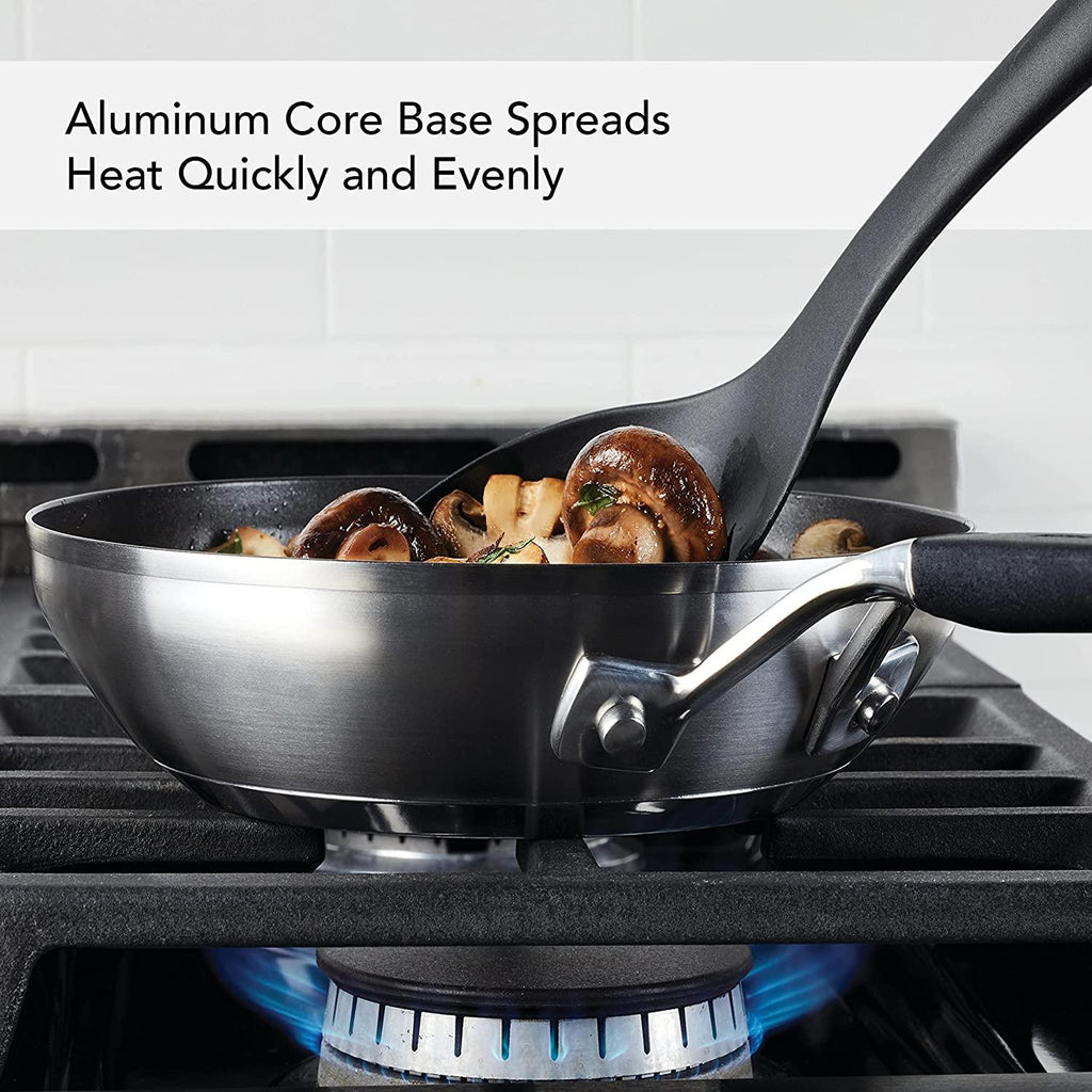 KitchenAid Stainless Steel Nonstick Frying Pan/Skillet, 8 Inch, Brushed Stainless Steel