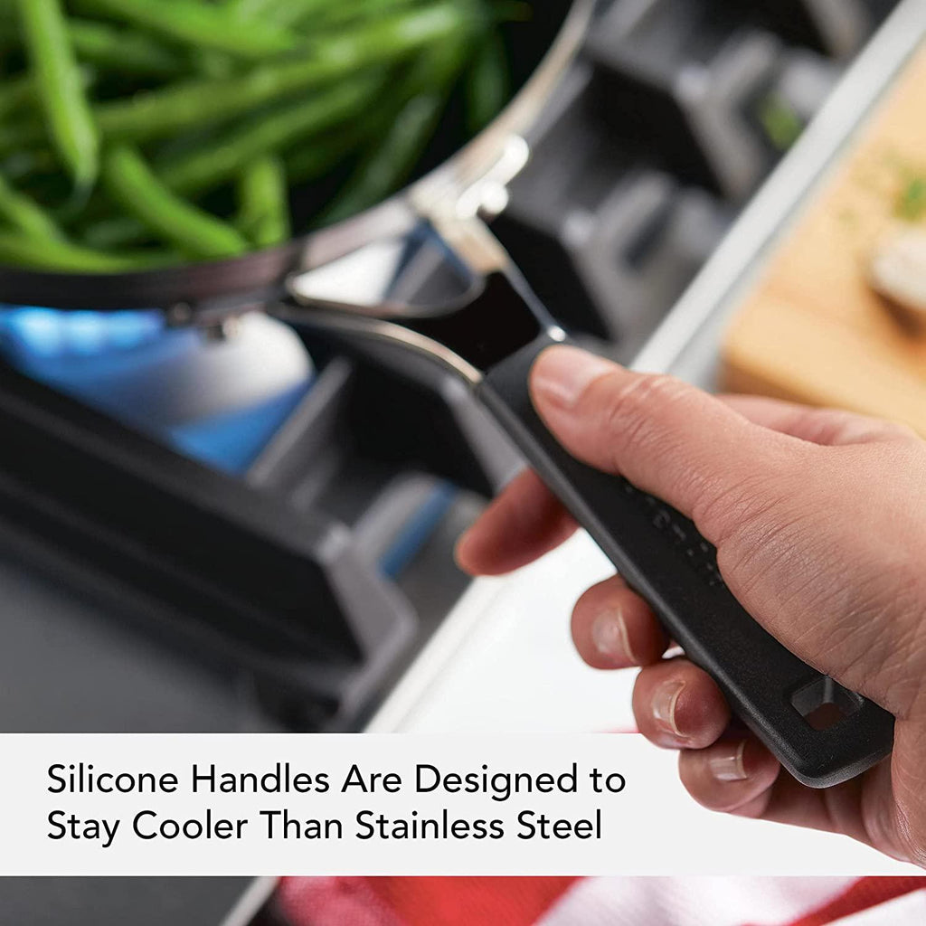 KitchenAid Stainless Steel Nonstick Frying Pan/Skillet, 8 Inch, Brushed Stainless Steel