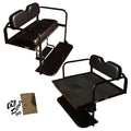 EZGO RXV Golf Cart Flip Folding Rear Back Seat Kit - Black Cushions