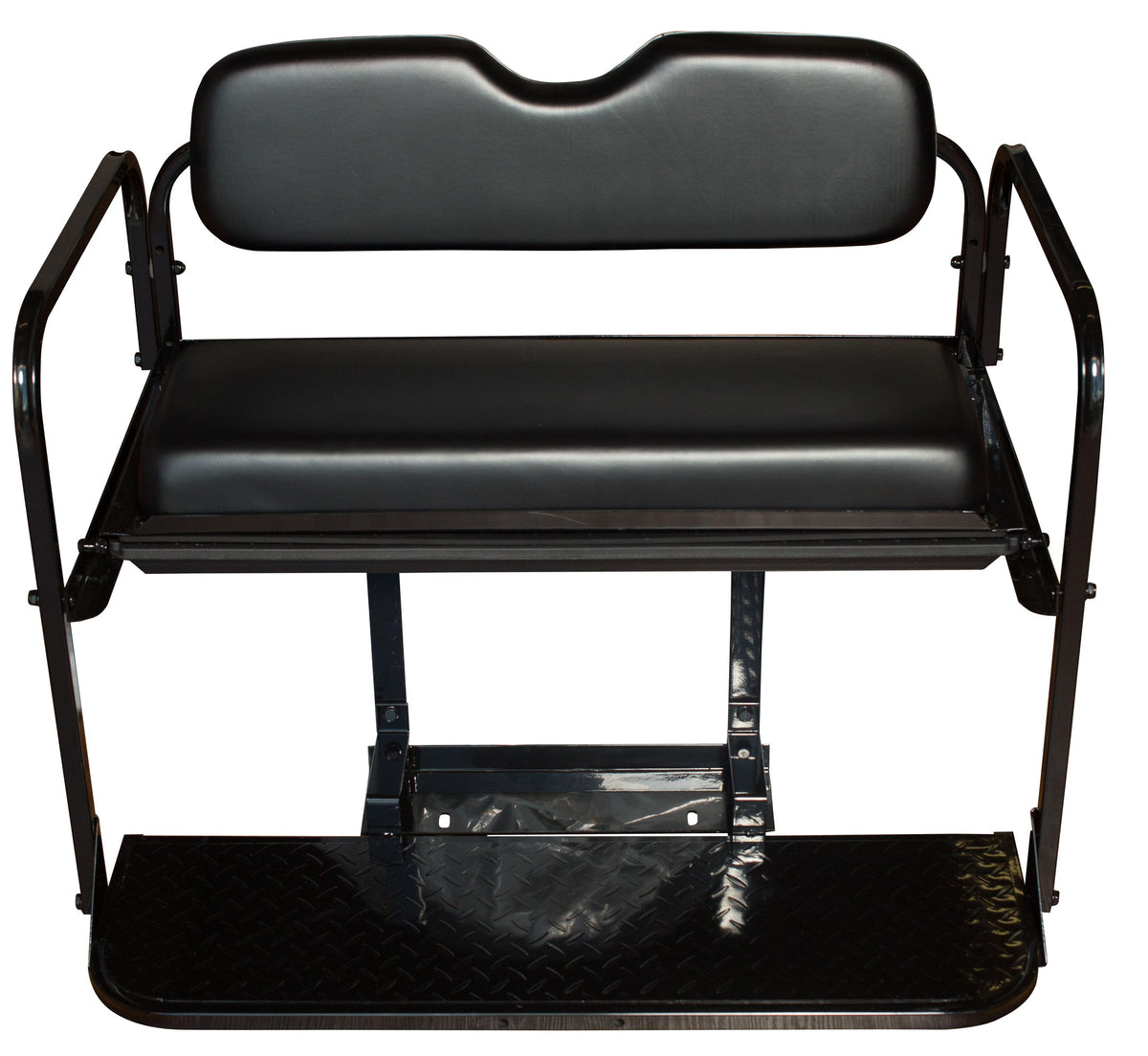 EZGO RXV Golf Cart Flip Folding Rear Back Seat Kit - Black Cushions