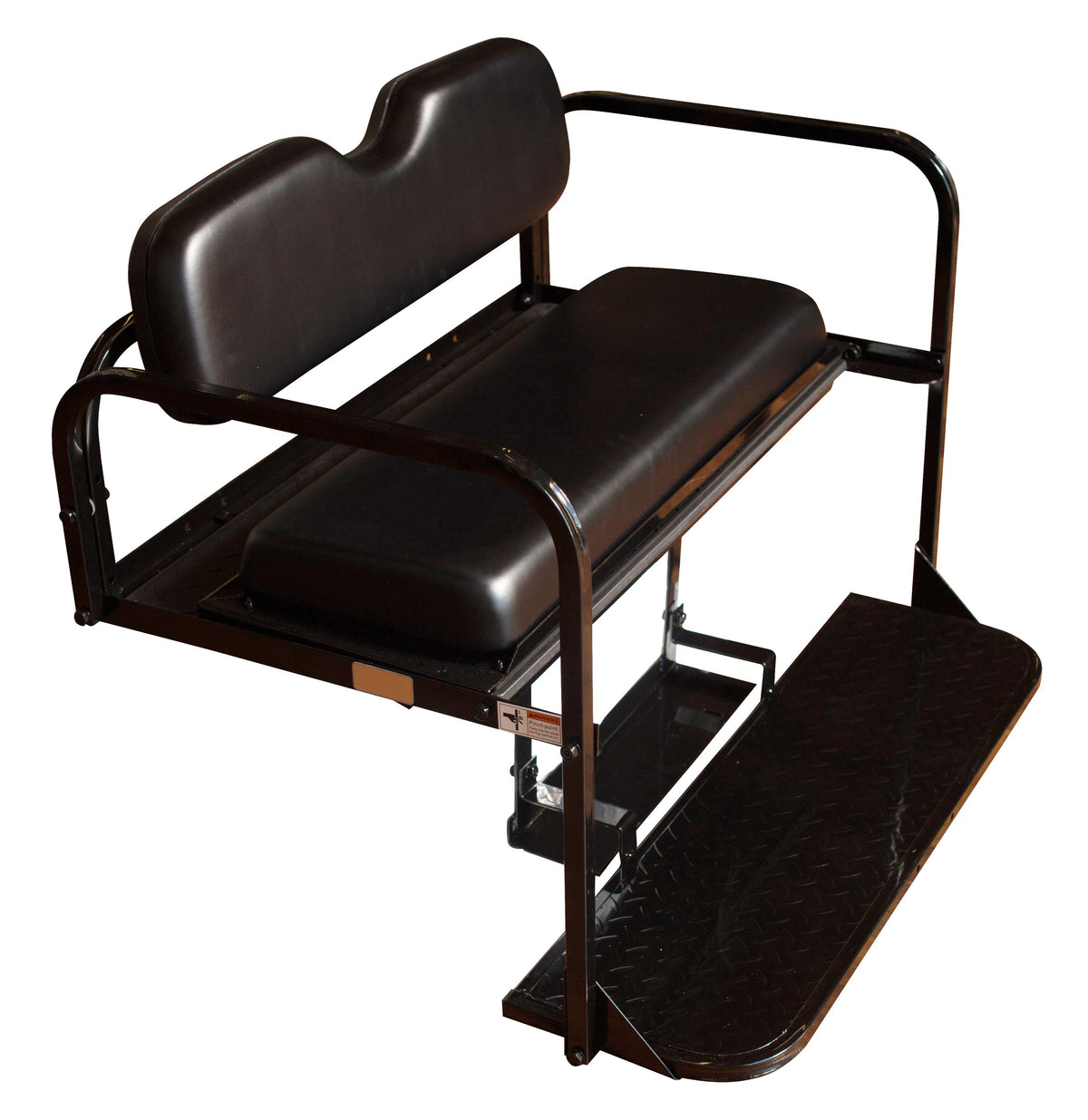 EZGO RXV Golf Cart Flip Folding Rear Back Seat Kit - Black Cushions