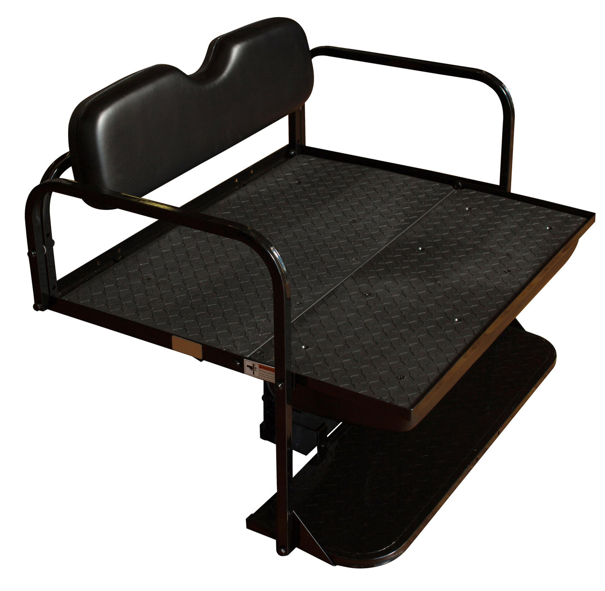 Club Car Precedent Golf Cart Flip Folding Rear Back Seat Kit - Black Cushions