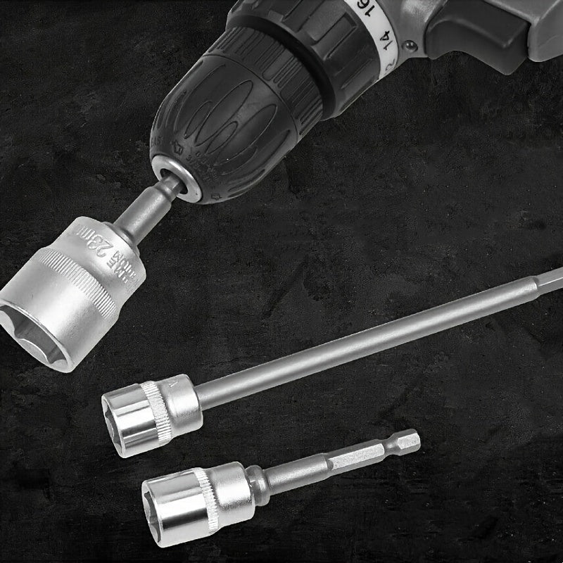 1/4" 3/8" 1/2" Drive 1/4" Hex Shank Conversion Joint Extension Rod Electric Drill Socket Joint Rod 3pcs/6pcs