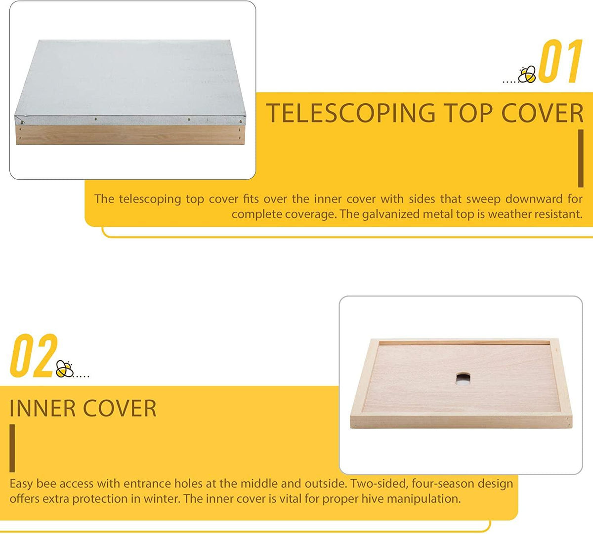 terradise bee hive, 5 layer honey bee hives, beekeeping supplies beehive kit, bee house bee boxes for starter (no frame)