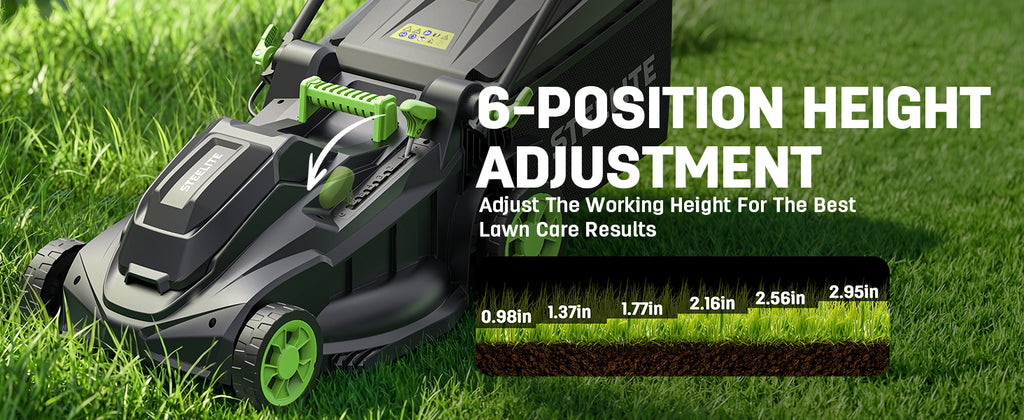 40V 17 Inch Electric Lawn Mower Cordless, Brushless Motor, 6-Position Height Adjustment, 2-in-1 Bagging &amp; Mulching, Includes 2 x 4.0Ah Batteries and Battery Charger