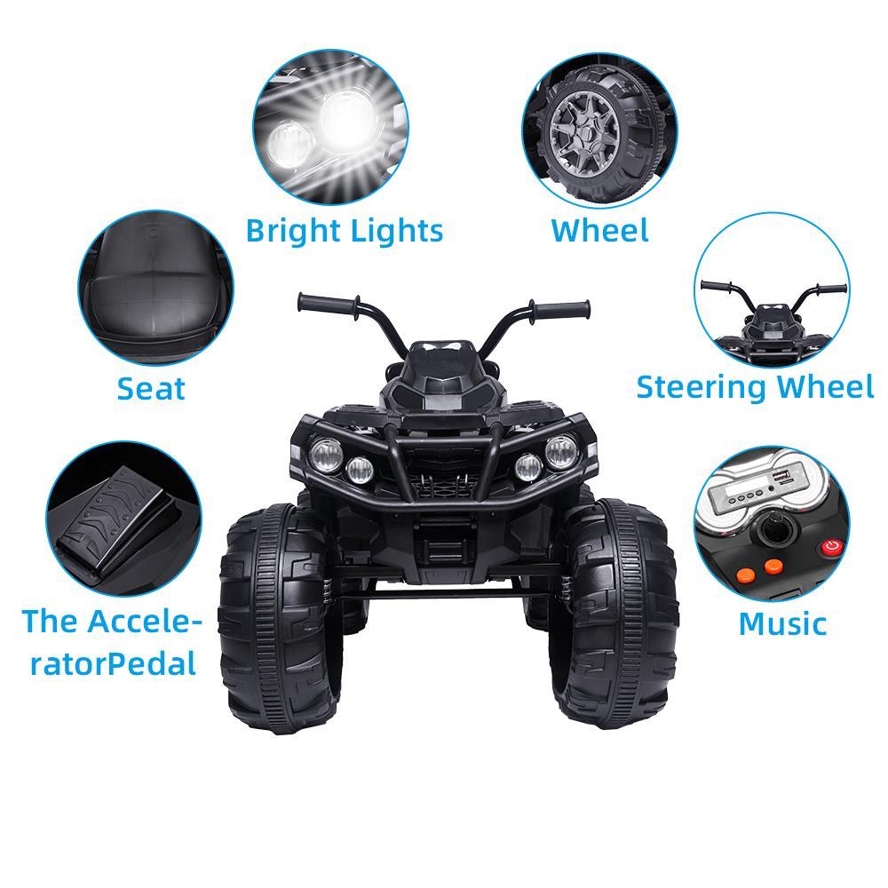 Zimtown 12V Children Car Powered LarATV Ride-On Car 2 Different Speed Modes Black