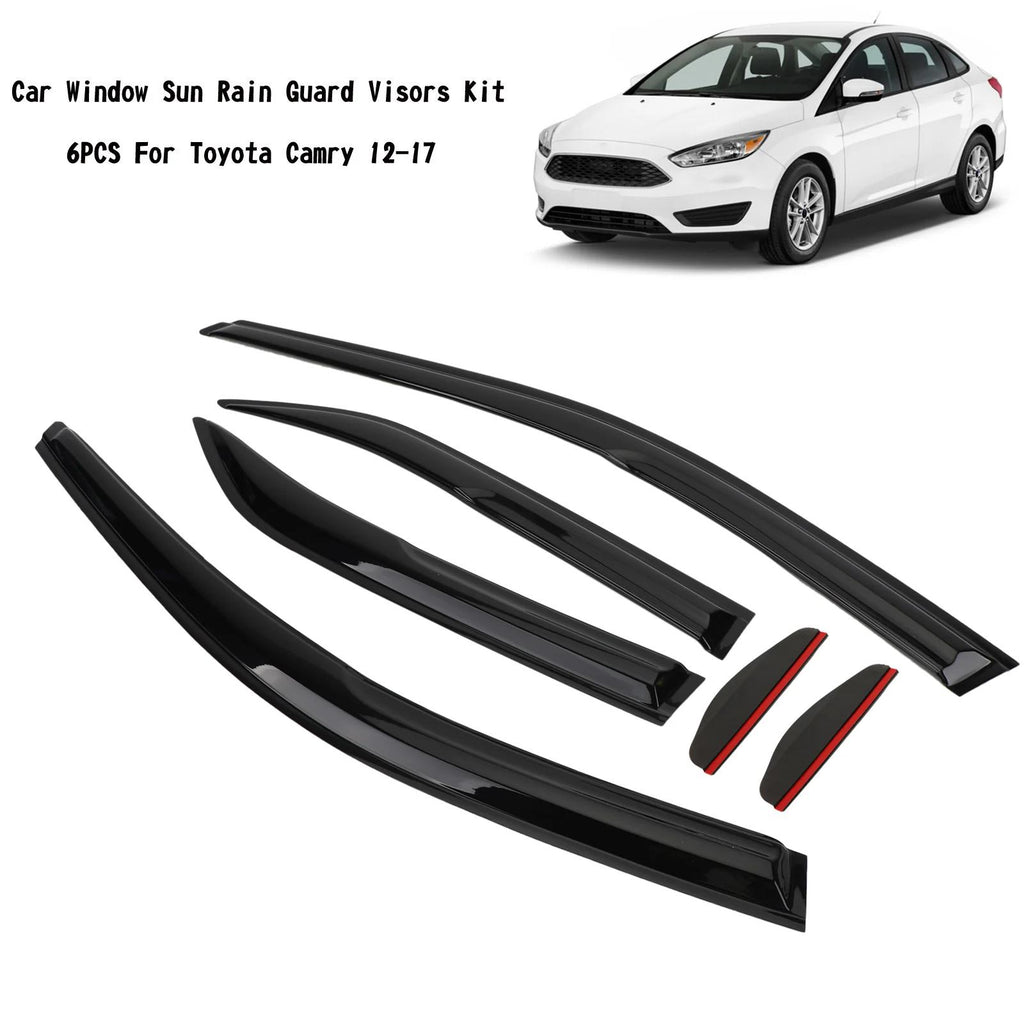 12-17 Toyota Camry Car Window Sun Rain Guard Visors Kit 6PCS Generic