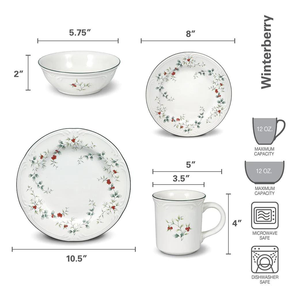 Winterberry16 Piece Dinnerware Set, Service for 4