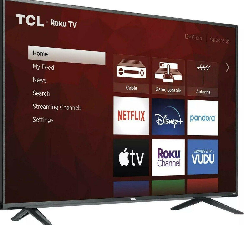 new tcl 55s435 55'' 4k led roku smart tv - black