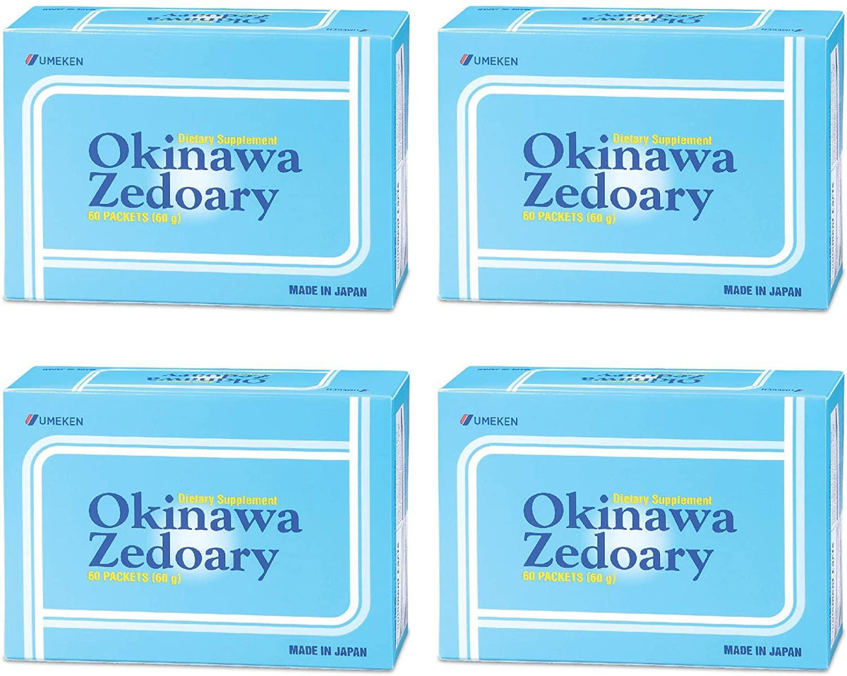 Umeken Okinawa Zedoary Purple and White Turmeric with Fermented Cabbage Extract, 1 Month Supply, 60 Packets, Pack of 4