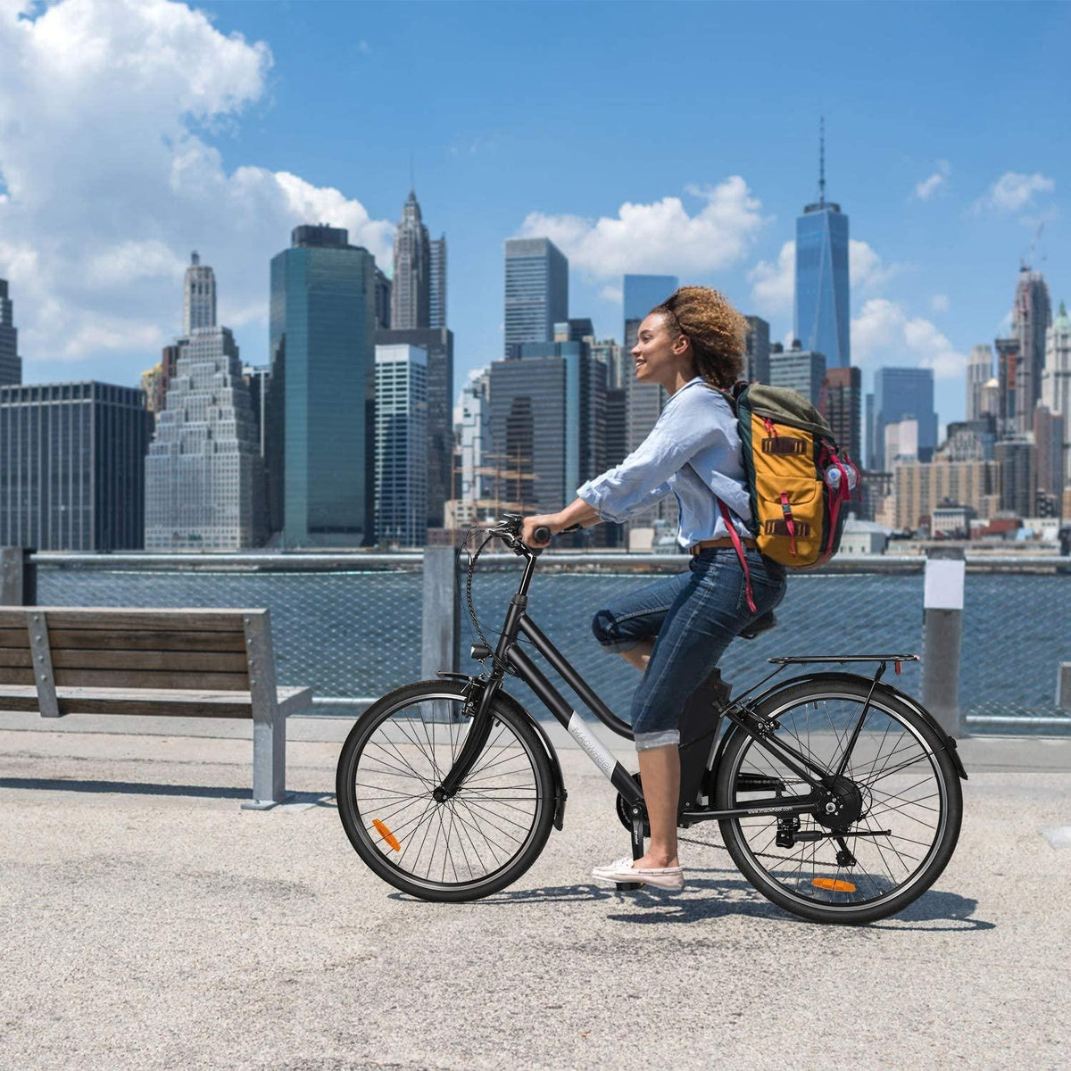 Macwheel 26" Electric Bike, Removable 36V/10Ah Lithium-ion Battery, Max Speed 15.5MPH,  6/7-Speed Gear Electric Commuter Bike with Throttle &amp; Pedal Assist