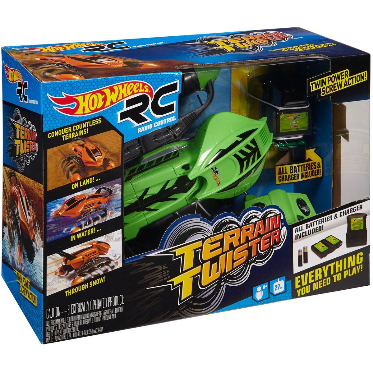 Hot Wheels Terrain Twister R/C Controller Green Vehicle